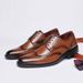 Euro Step New Height-Increasing British Style Lace-Up Brogue Carved Leather For Men Business Formal Derby Shoes Pointed Casual_vogvips.com