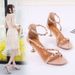 New Style Girls' Studded Open-toe Sandals With Pearls And Rivets, Student Fashion Sexy Internet Celebrity Cat-heel Thin_vogvips.com
