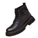 Men's Martin Autumn New British Style Fleece-Lined Thickened Cotton Shoes Outdoor Non-Slip High-Top Work Snow Boots_vogvips.com