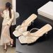 2025 Summer New Satin Rhinestone Strap Sandals For Women With Bowknot, Open-Toe, High-Heeled Outdoor Slippers_vogvips.com