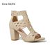 Women's Shoes Summer Thick Heels High Heels Laser Hollow Outer Wear Fish Mouth Nude Sandals Women_vogvips.com