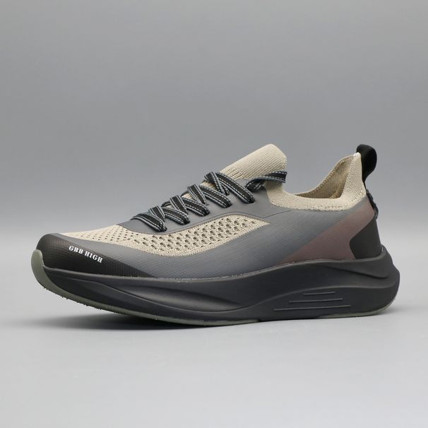 Men's Spring/Summer Outdoor Sports Casual Shoes Breathable Mesh Running Shoes with Thick Sole Cushioning Lace up Low Top_vogvips.com