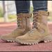 European Warm Series 021 New Training Men Side Zipper Ultra-light Breathable Mountaineering Wear-resistant Desert Brown Combat Boots Outdoor_vogvips.com