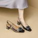 Women's Closed-Toe Sandals 2026 Spring New Style Light Color-Block Metal Square Buckle Comfortable Thick-Heeled_vogvips.com