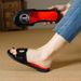 2025 Summer Fashion New Low Heel Round Toe Flat Shoes Sandals Non-Slip Women's Slippers_vogvips.com