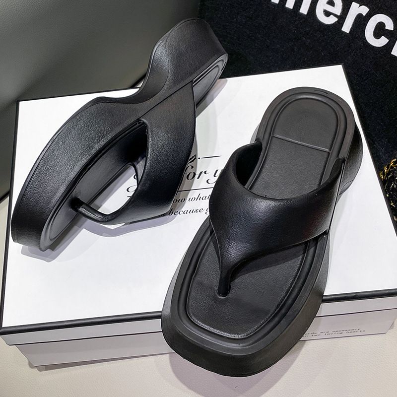 Women Fashions EVA Slippers Female 2024 4CM Wedges Flip Flops Girl Soft Non-slip Outdoor Sandals Adults Solid Color_vogvips.com