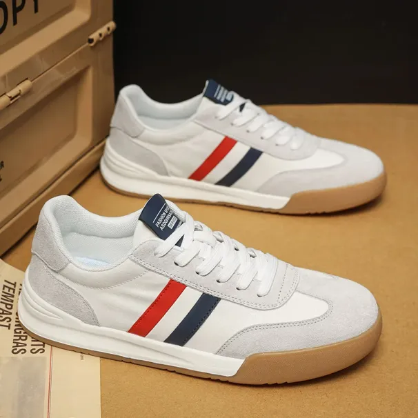 Leather Men White Sneakers Breathable Skateboarding Shoes Mens Outdoor Walking Running Shoes Couple Casual_vogvips.com