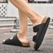 Man Casual Leather Sandal For Men Beach Breathable Antiskid Sandals Flat Designer Shoes Comfy Slipper Original Summer_vogvips.com