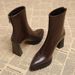 Women's Pointed Toe Ankle Boots With Chunky Heel - Stretchable French-Inspired Slim Boots For Fall & Winter Petite Slim Boots, Stretchy Martin Boots_vogvips.com