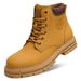 European Warm Series Yellow Autumn Men's Martin Cowhide High Top Winter Plush Lined Large Size Unisex Work Cotton Boots Couple_vogvips.com