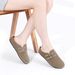 Asgard Suede Clogs Sandals With Double Buckle Outdoor Non-slip Flat Mules Retro Potato Summer Soft Insole Leisure Shoes_vogvips.com