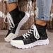 Women's Breathable Knit Sneakers - Lightweight Floral Mesh Walking Shoes For Travel/Gym (Black/Khaki/Pink) - EU 36-43_vogvips.com