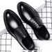 Men's Genuine Leather Oxford Dress Shoes Pointed Toe Wedding Shoes Formal Shoes_vogvips.com