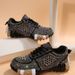 Women Chunky Platform Sneaker With Rhinetone Detail Breathable Meh Lining Comfortable High Top Lace Up Caual_vogvips.com