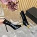 Black Patent Leather Metal Toe High Heels For Women 2025 New Slim Heel Pointed Shallow Mouth Single Shoe Sexy_vogvips.com