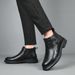 Winter Cotton Thickened British Formal Wool Integrated Men's Shoes, Leather Warm Snow Boots For Men_vogvips.com