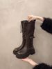 Belt Buckle Over-the-Knee For Women 2025 New British Style Thick-Soled Fashion Round-Toe Polished Color Knight Boots_vogvips.com