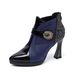 188 Pointed Toe Waterproof Platform Ultra High Heel Red Patchwork Autumn Winter Short Martin Boots Fashion Large Size_vogvips.com