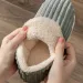 Winter Couple Style Concise Solid Color Wrap Heels Plush Slippers Non-slip Warm Flip Flops Women Men Home Casual Cotton_vogvips.com