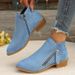 Women's Shoes Thick Bottom Solid Color Pointed Side Zipper Martin Boots For Women 2025 Spring And Autumn New Short Tube Women's Boots_vogvips.com