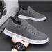 Men's Summer Breathable Sports Slip-On Shoes Odor Resistant Mesh Soft Sole Black Casual Flat Footwear_vogvips.com