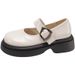 Black Retro French Platform Small Leather Shoes Women's Spring And Autumn Versatile Skirt Round Head Mary Jane Single Shoes_vogvips.com