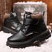 P7 Children's Martin Boys Winter Primary School Students Mid-top Plus Veet Thick Boots Girls Keep Warm Mid-sized_vogvips.com