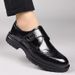 Euro Step Brogue Autumn Breathable Men's Groom Suit Casual Velcro Business Derby Shoes_vogvips.com