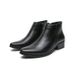 European Warm Series Genuine Martin Boots Height Increasing Fleece Lined Cotton High Top Leather Zipper Pointed Toe Men's Shoes_vogvips.com