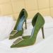 6168-K39 Style Banquet Slim Shallow Mouth, Pointed Metal Buckle, Side Hollow High Heels, Single Shoes For Women_vogvips.com