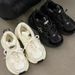 High Quality! SMFK Dad For Women 2024 New Genuine Leather Thick Sole Height Increasing Retro Jogging Sports Versatile_vogvips.com