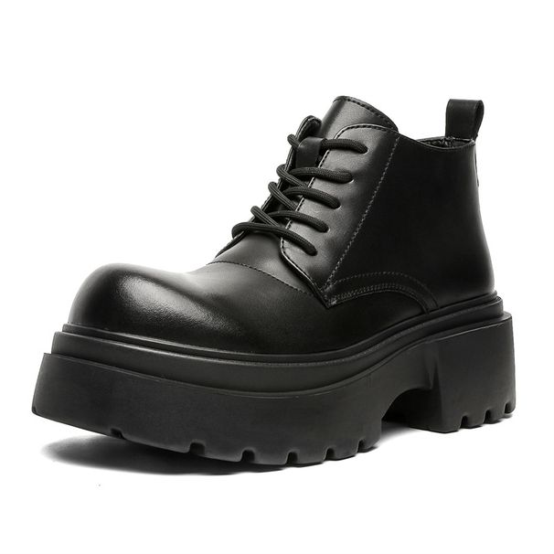 Zhongbang Thick-soled Heightening Martin Boots Retro Tooling Locomotive Style Men's Boots_vogvips.com