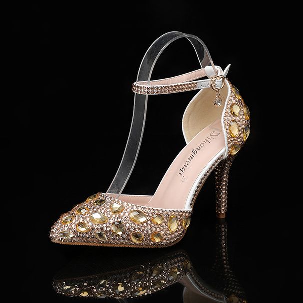 Women's Shoes autumn coffee color high heel set combination women's stiletto wedding shoes bridesmaids pointed toe ladies fashion single shoes_vogvips.com