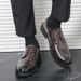 Euro Step British Style Brogue Four Seasons New Business Casual Leather Fashion Trend Lace-up Youth Men's Shoes_vogvips.com