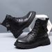 European Warm Series 2025 Winter New Genuine Leather High-top Martin Work Trendy Fleece-lined Warm Men's Boots Fashion_vogvips.com