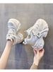 Women's Dad Sneakers Mesh 2024 Spring Autumn New Platform White Thick Sole Petite Height Increasing Shoes Trendy_vogvips.com