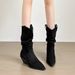 Pointed Toe Chunky Heel Slouch Mid-Calf 2024 Autumn Winter Brown Over-the-Knee Short For Petite Women Long Boots_vogvips.com