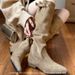 Lancui Edition ~ Lazy Style Women's Winter Retro Slouch French Slimming High Chunky Heel Suede Khaki Long Boots_vogvips.com