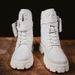 European Warm Series Autumn Men's Martin White High-top Fashion Show Style Trendy Pocket Motorcycle Boots_vogvips.com