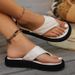 Women's plus Size Platform Slippers Lightweight Solid Color Outdoor Wearable Shoes_vogvips.com