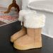 Women's Mid-Calf Snow Boots Fall/Winter New Thick Sole Suede Warm Stylish Versatile_vogvips.com