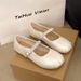 French Flat-bottomed Rhinestone Light-mouth Silver Single Shoes, Female Summer Fairy Style With Skirt One-word Mary Jane Shoes_vogvips.com