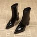 Plus Size 2024 New Pointed Toe Chunky Heel Short For Women Autumn Winter High Heels Petite French Style Ankle Boots_vogvips.com