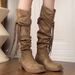 Soft Leather Version~ Wasteland Tassel Knight Thick Heel Over-the-Knee Long Slimming High Tube Boots For Women_vogvips.com