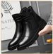 Casual Boots Leather Splicing Round Head Side Zipper High Top Men's Boots Rubber Non-slip Single Shoes_vogvips.com