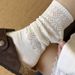 Chic Diamond Knit Mesh Crew Socks – Breathable Cotton & Seamless Design – Elegant Solid Colors – Stackable & Versatile – Fall Fashion Essential_vogvips.com