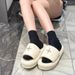 SMFK Cross Flower Buckle For Outdoor 2025 Summer Thick Sole Height Increasing One-Strap Slippers Beach Sandals Women_vogvips.com
