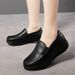 New Nurse Shoes Women's Foot Cover Leather Thick Soled Sports Casual Shoes_vogvips.com