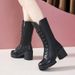 2019 Autumn Winter New Martin British Style Thick Heel Platform Mid-Calf Short Size 35-41 Stylish Motorcycle Boots For_vogvips.com