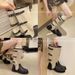 2026 Summer New Linen Contrast Color Wide Leg Long For Women, Chunky Heel, Dual-Wear Western Slouch Boots, Slimming_vogvips.com